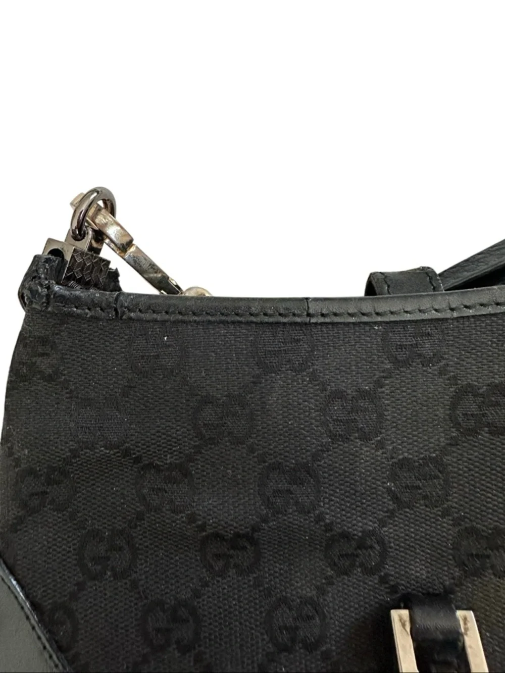Gucci Jackie Black Shoulder Bag with silver piston lock Hardware - Picture 10 of 15